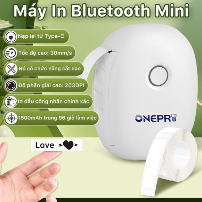 Máy in nhiệt mini cầm tay bluetooth ONEPRT L13 in tem, mã vạch, nhãn dán, logo, sticker