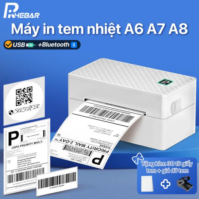 M&aacute;y in nhiệt A6 in đơn h&agrave;ng,M&aacute;y in vận đơn,m&atilde; vận đơn, m&atilde; vạch, phiếu gửi h&agrave;ng, logo c&oacute; sẵn lớp keo tự d&iacute;nh,40-108MM
